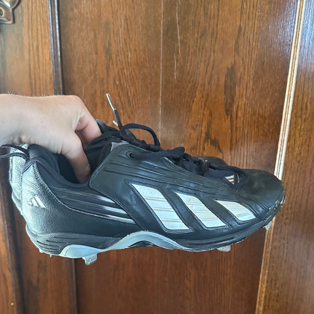Adidas Men's Black and White Athletic Cleats